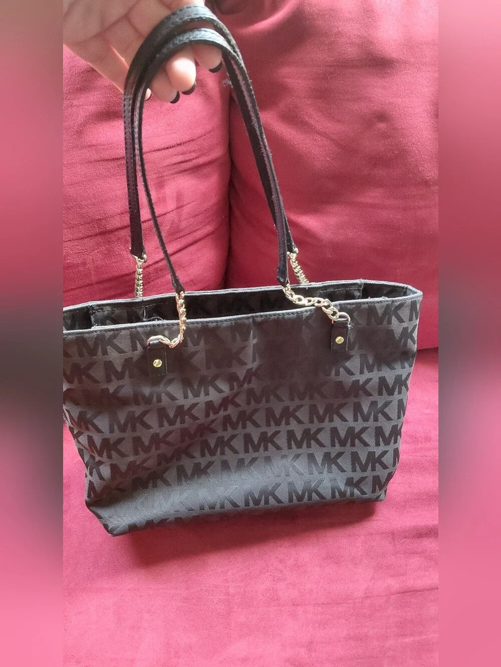 Michael Kors Black MK Logo Tote Bag